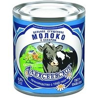 Молоко цельное сгущенное 8,5%, в банке 7А, 380гр., ТМ "Алексеевская", АМКК